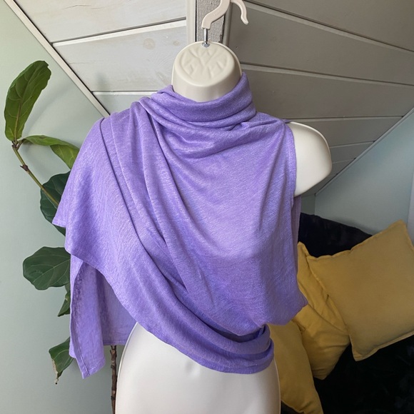 Mario Romano Puro Lino Made in Italy Lavender Wrap - Picture 6 of 8